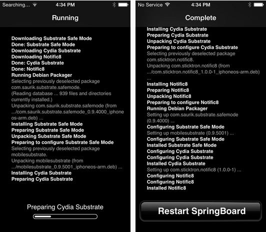 Preparing Cydia Substrate Retstart SpringBoardJPG